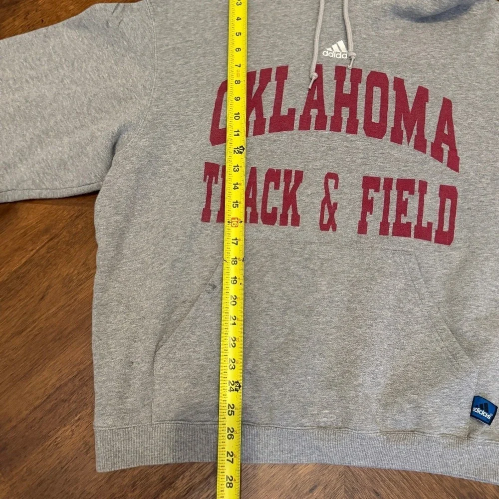 Adidas Team Oklahoma Track & Field Hoodie Mens Large‎ Gray Vintage Pullover L